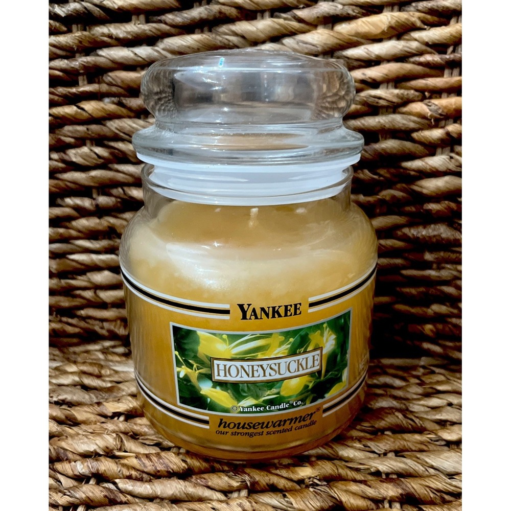 Yankee Candle Co. HONEYSUCKLE Black Band Edition Candle 14.5oz Glass Jar RETIRED